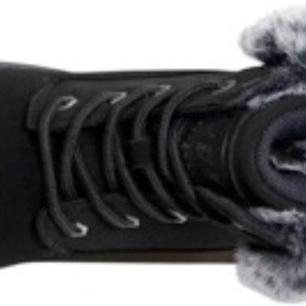 Lugz women's Clove Block Heel Ankle Bootie Faux Fur Fashion Boot Black Size 5.5 - Picture 4 of 5